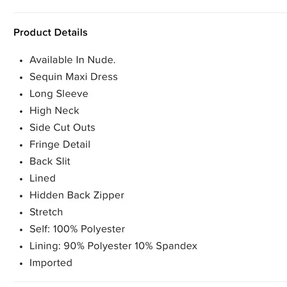 FASHION NOVA Giving Details Sequin Maxi Dress in Nude - Picture 3 of 3